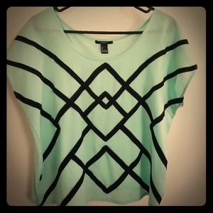 Blue patterned blouse